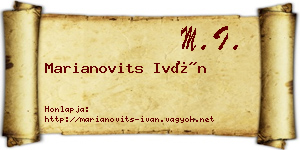 Marianovits Iván névjegykártya